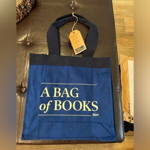 Barnes & Noble Canvas Premium Tote Bag Blue 100% Organic Cotton Casual NWT